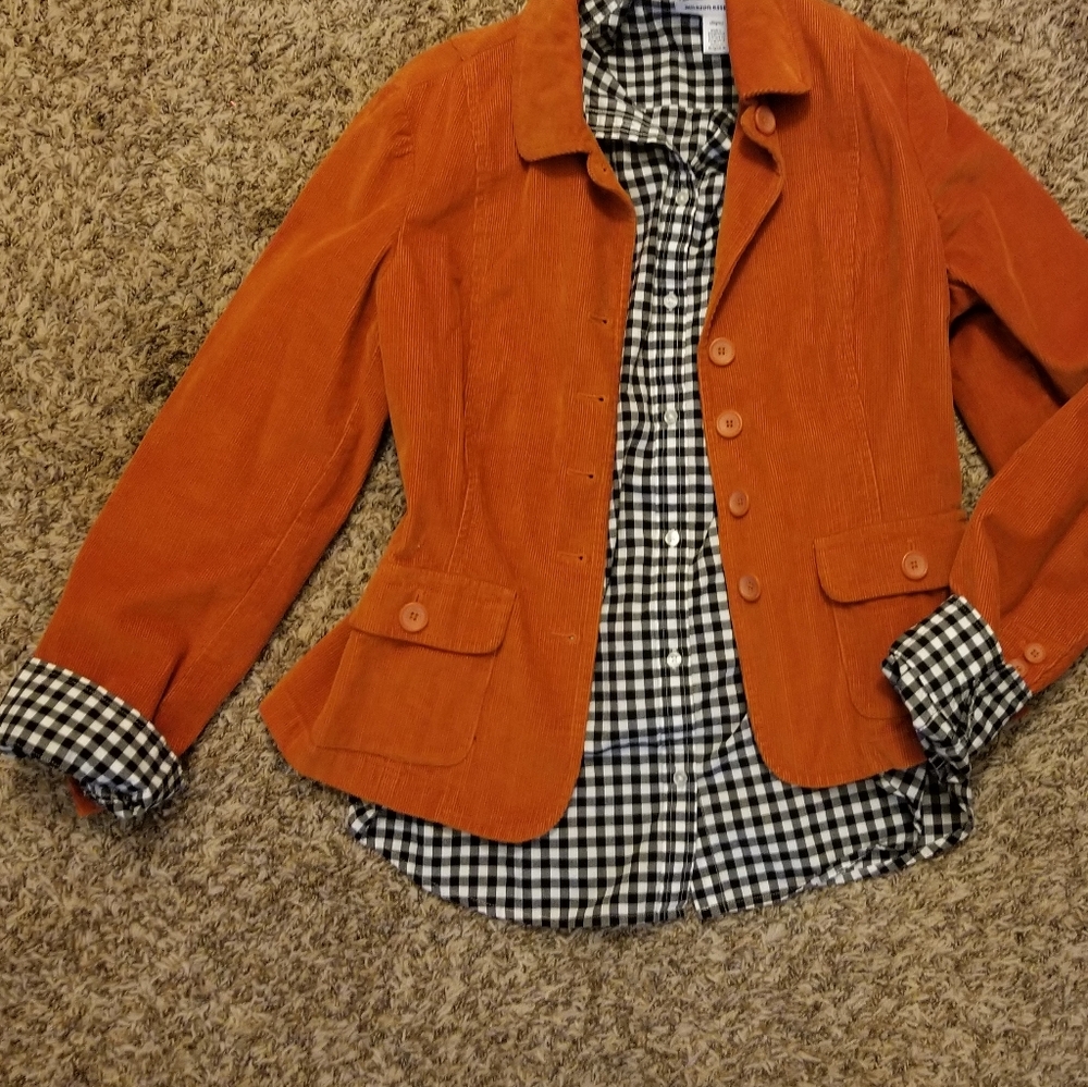 Talbots Burnt Orange Petitie Corduroy Jacket 10P